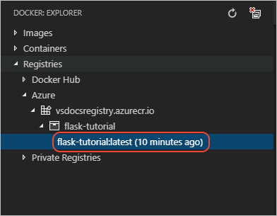 Locating an image in the Docker explorer