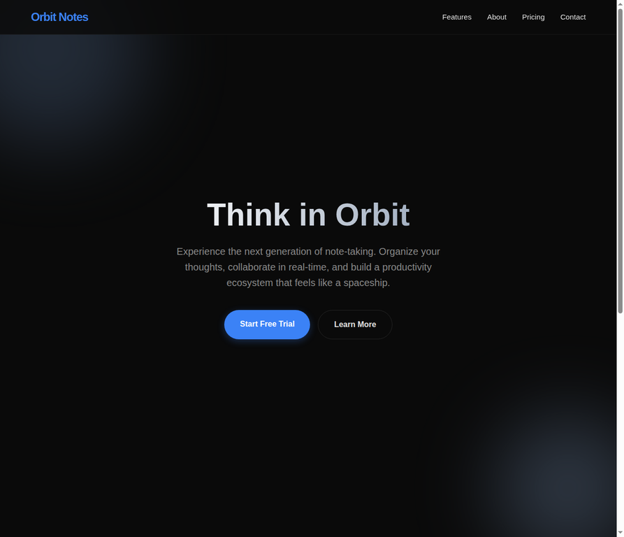 Orbit Notes landing-page preview